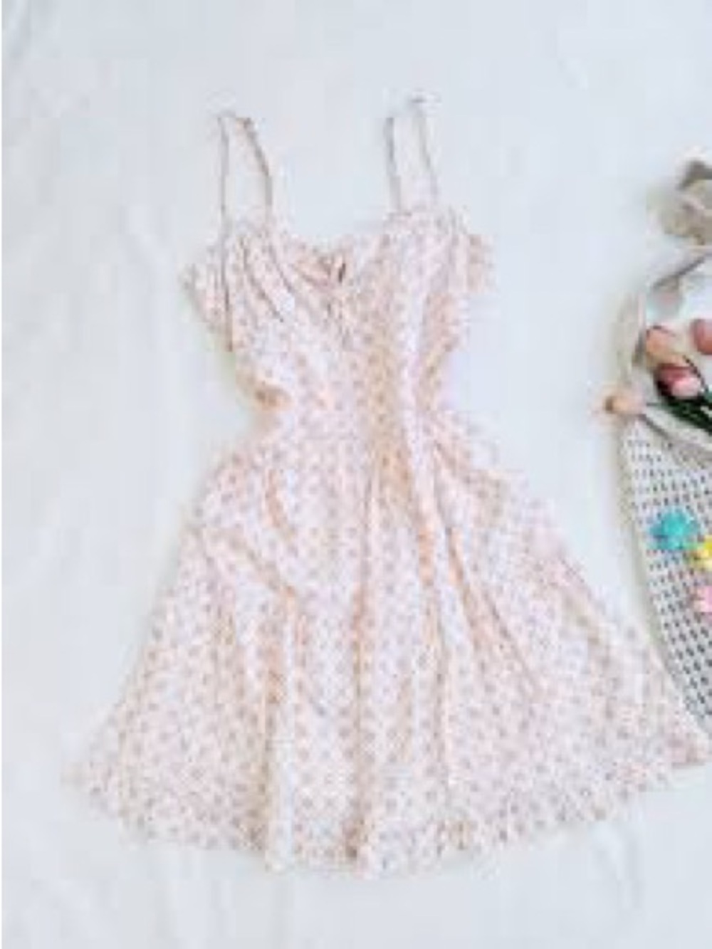Hollister Light Pink Floral Tie-Front Mini Dress - Picture 2 of 11